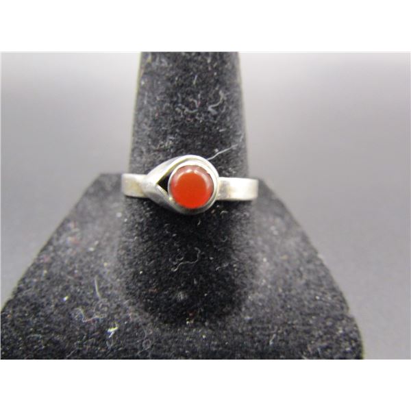 Vintage Sterling Silver Carnelian Ring, Size 8