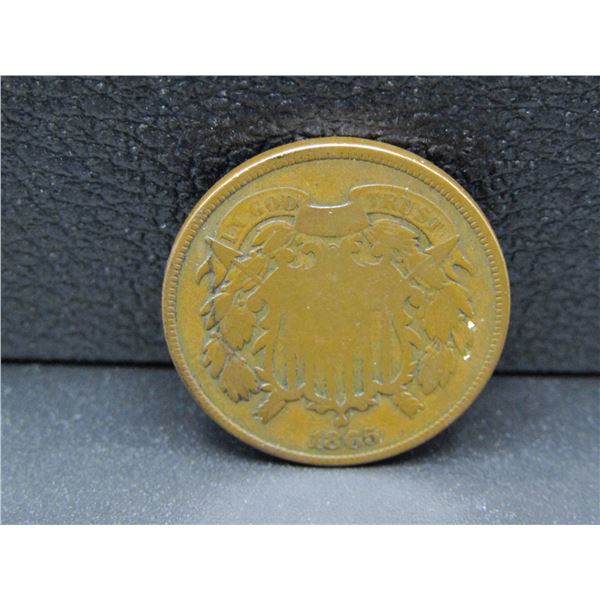 1965 US 2 Cent Copper Nickel Piece, Nice Type