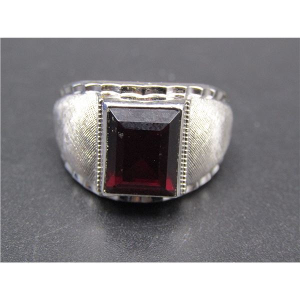 Joseph Esposito Sterling Silver Ruby Red Gemstone Ring, Size 9