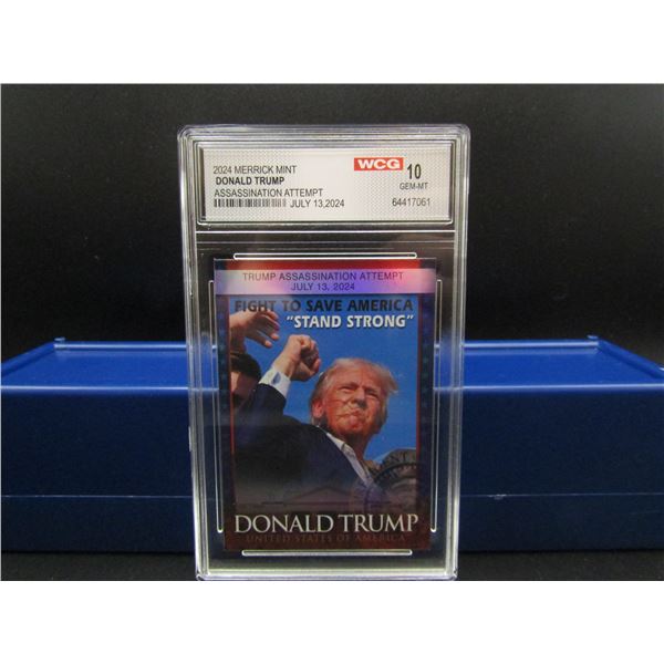 2024 Merrick Mint Donald Trump Assasination Attempted Graded Collector Card. Gem 10 Mint