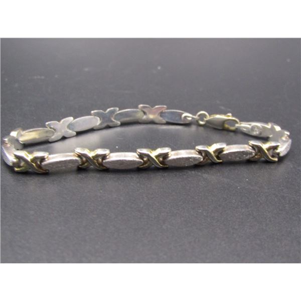 Vintage Sterling Silver Bracelet, Marked Italy