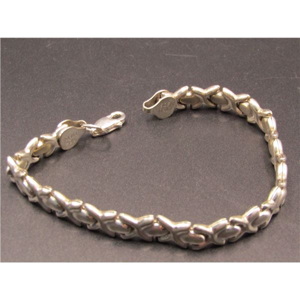 Vintage Sterling Silver Bracelet, Marked Italy