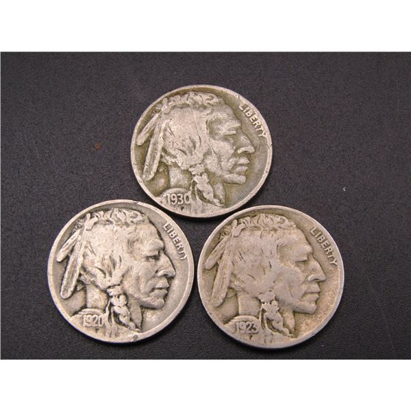 1920, 1923, 1930 Bufalo Nickels