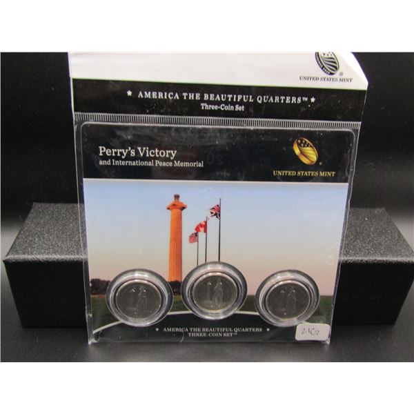 2013 Perry's Victory   US Mint America The Beautiful 3 Coin Set. UNC P and D, Proof S Mint Marks