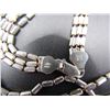 Image 2 : Vintage Sterling Silver Block Chain 3 Strand Necklace 24 Grams of Sterling Silver