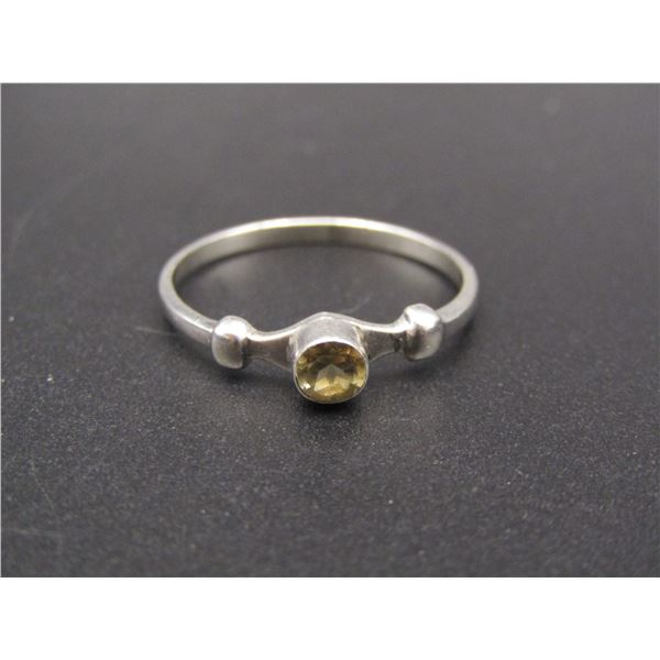 Vintage Sterling Silver Citrine Ring, Size 9