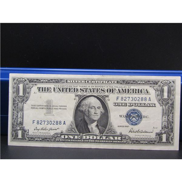 1957 Blue Seal $1 Silver Certificate, Nice Condition