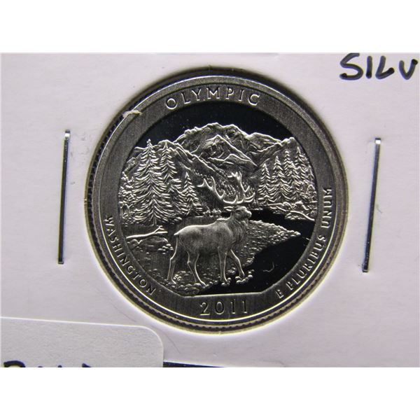 2011-S 90% Silver Deep Proof Olympic Naional Park Quarter, High Book Value