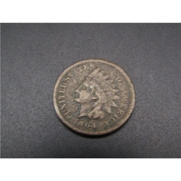 1864 Indian Head Cent, Tough Civil War Date. Lower Mintage