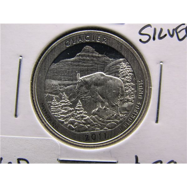2011-S 90% Silver Deep Proof  Glacier National Park Quarter, High Book Value