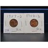 Image 1 : 1957-D, 1958-D GEM BU RED Lincoln Wheat Cents