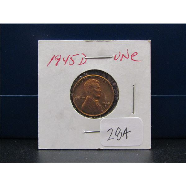 1945-D GEM BU RED Lincoln Wheat Cent. WWII Era