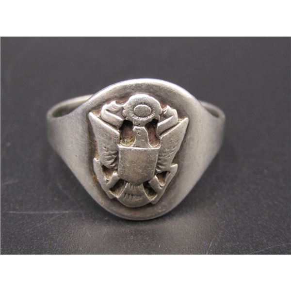 Vintage US Military Signet Ring, WWII Era, Size 13.5