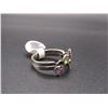 Image 2 : Vintage Sterling Silver Double Hear Ring , Size 7.5, One Ring is missing a stone