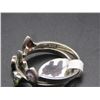 Image 5 : Vintage Sterling Silver Double Hear Ring , Size 7.5, One Ring is missing a stone