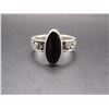 Image 1 : Vintage Sterling Silver Blaxk Onyx Design Band Ring, Size 9