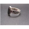 Image 3 : Vintage Sterling Silver Blaxk Onyx Design Band Ring, Size 9