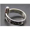 Image 4 : Vintage Sterling Silver Blaxk Onyx Design Band Ring, Size 9