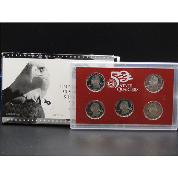 2005 S US Mint 90% Silver 50 State Quarter Proof Set - 5-90% Silver Quarters
