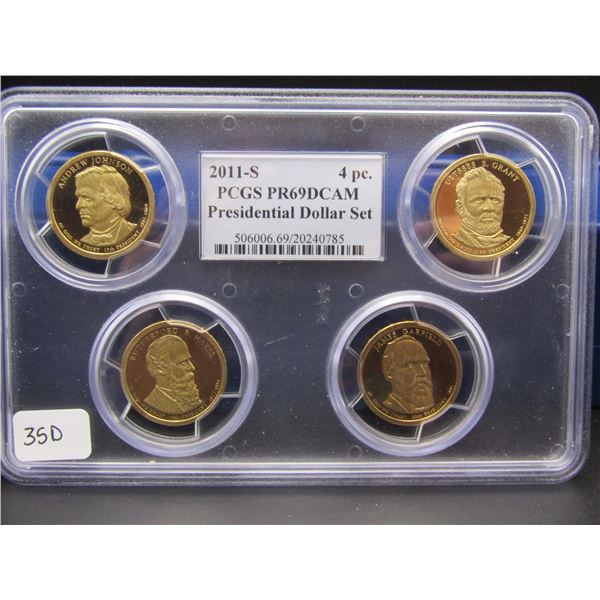 TOUGH 2011-S PCGS Graded PR69DCAM Presidential Dollar Set.