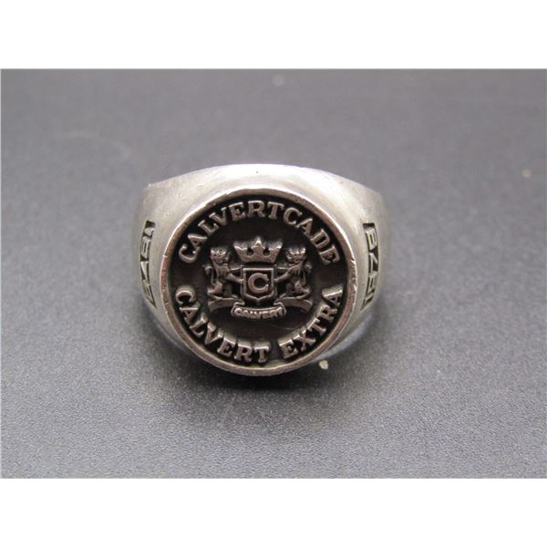 1975 Calvertcade Class Ring, Sterling Silver, 16.64 Grams, Size 10