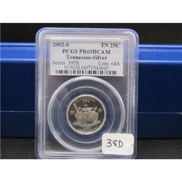 2002-S Tennessee 90% Silver Quarter, PCGS PR69DCAM