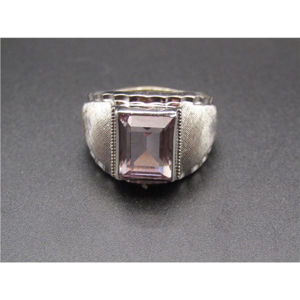 Joseph Esposito Sterling Silver Pink Amethyst Ring, Size 7.5