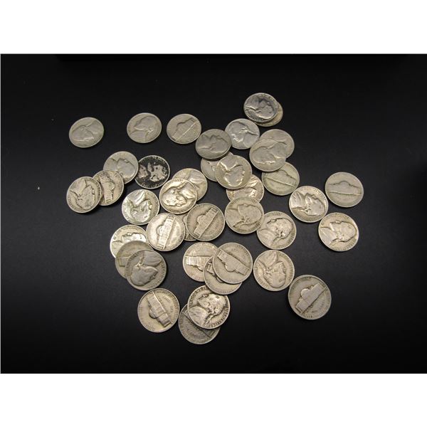 40 Jefferson Nickels; Mostly 1940's