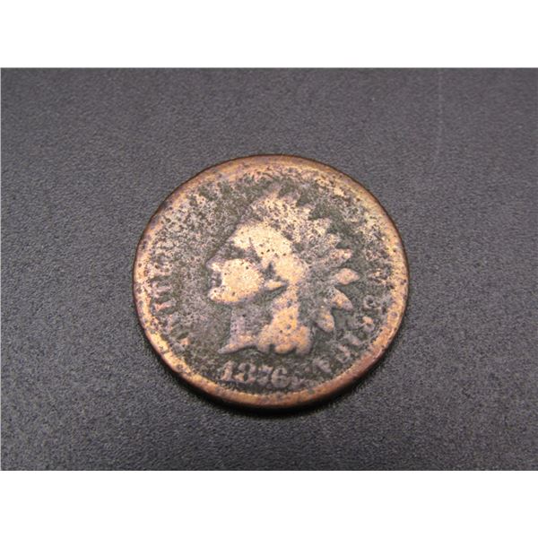1876 SEMI KEY Indian Head Cent