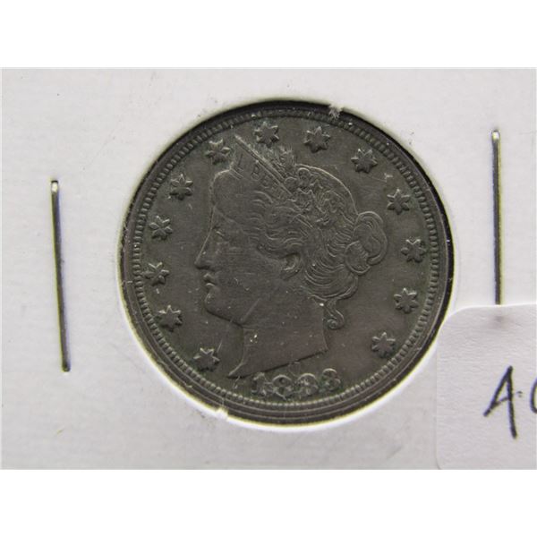 1883 NO CENTS Liberty Head V Nickel, 1 Year Type, First Year, FULL LIBERTY