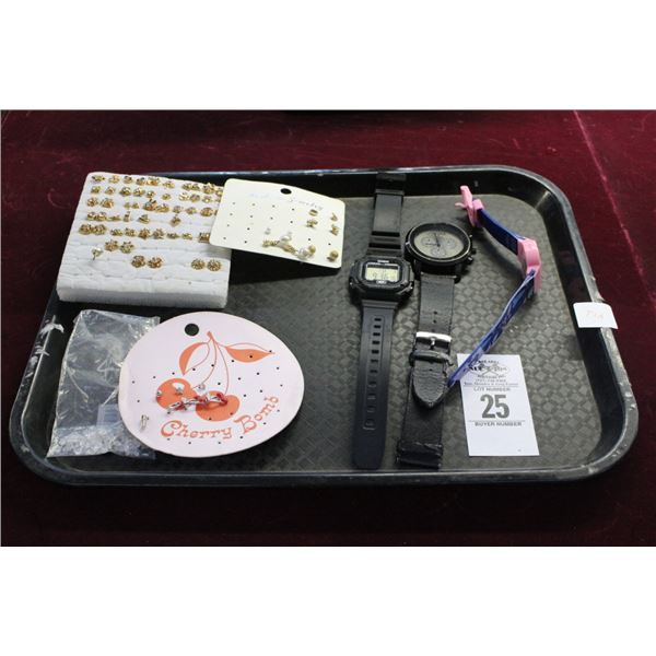 Watches, Earrings, Pins