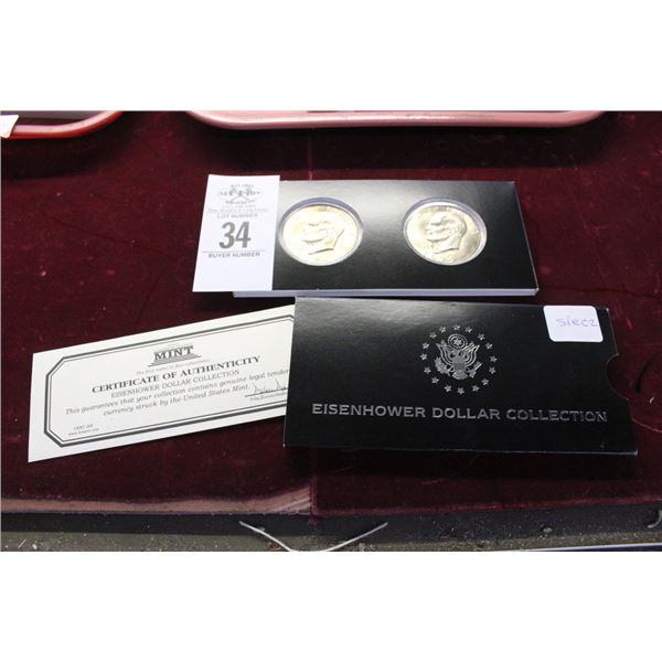 Ike Dollar Collection Double Set w/COA