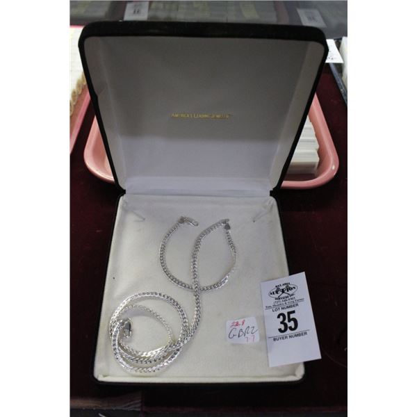 Silver Necklace 23.8G/Bracelet 7.7G Set