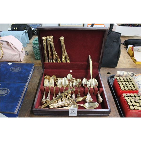 Gold Plate Utensil Set w/Box