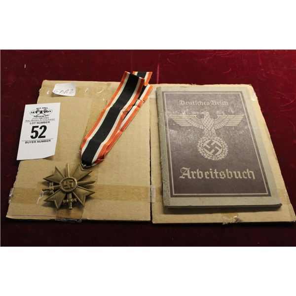 German Medal On Neckstrap w/German Book