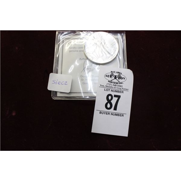1987 Silver American Eagle Dollar w/COA