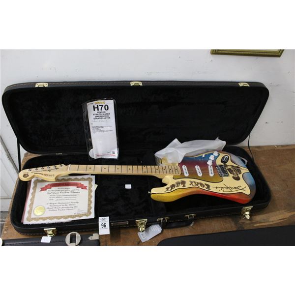 Jimmy Hendrix Carved/Etched Fender Stradocaster Electric Guitar w/Case & COA