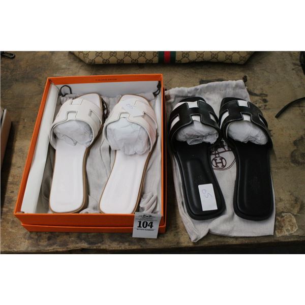 Hermes Italian Ladies Flats -Size 40 - 2 Pairs - Not Authenticated