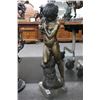 Image 1 : 3' Bronze Boy w/Fish