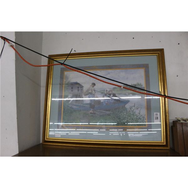 Framed Wall Art Gone Fishing - 30"  X  30"