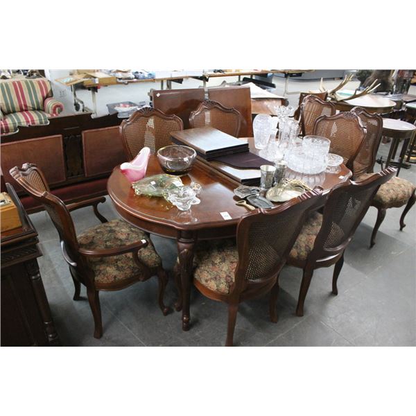 Mahogany Carved Dining Table w/8 Chairs