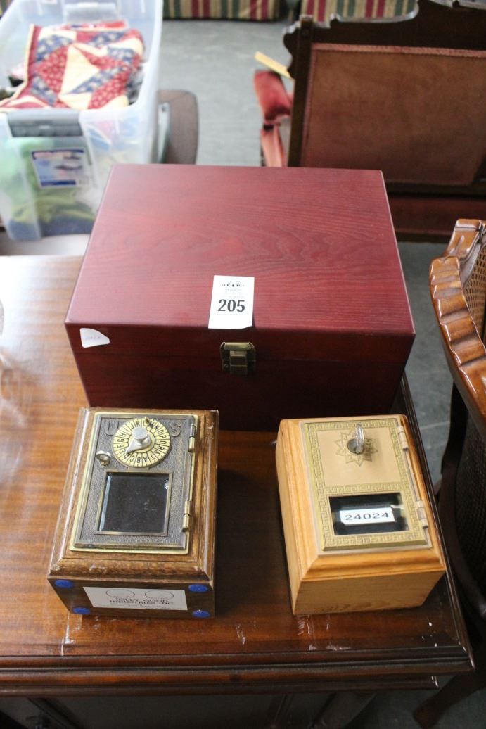 Cherry Storage Box, Old Lock Boxes - 3 - Bay Area Auction Services