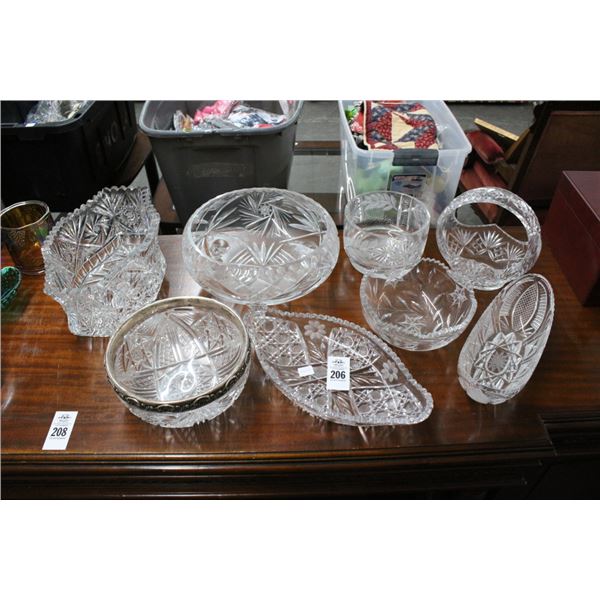 Pressed Crystal Bowls/Basket - 8
