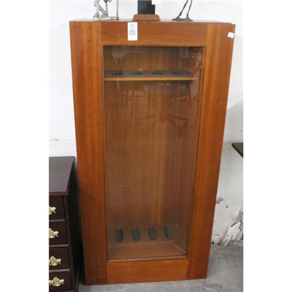 Glass Door Gun Cabinet - Needs Hinge Repair
