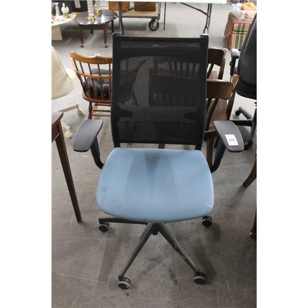 Blue Padded Secretarial Chair