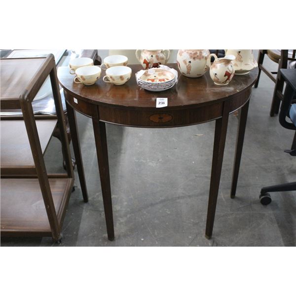 Mahogany Half Moon Hall Table