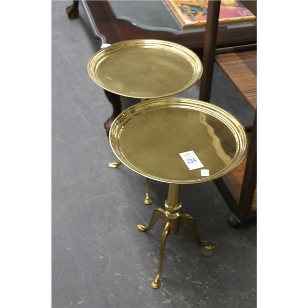 Brass Round End Tables - Pair