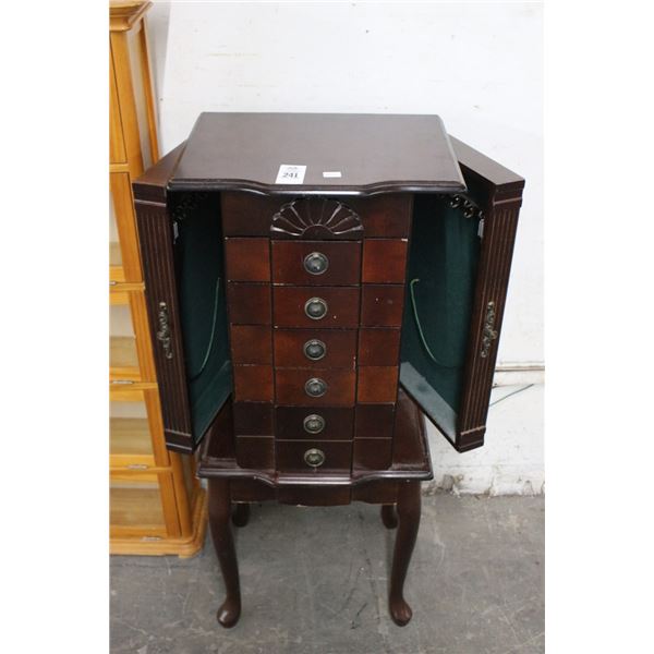 Cherry Queen Anne Jewelry Cabinet
