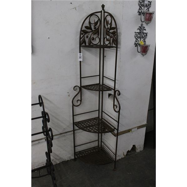Ornate Metal Corner Bakers Rack
