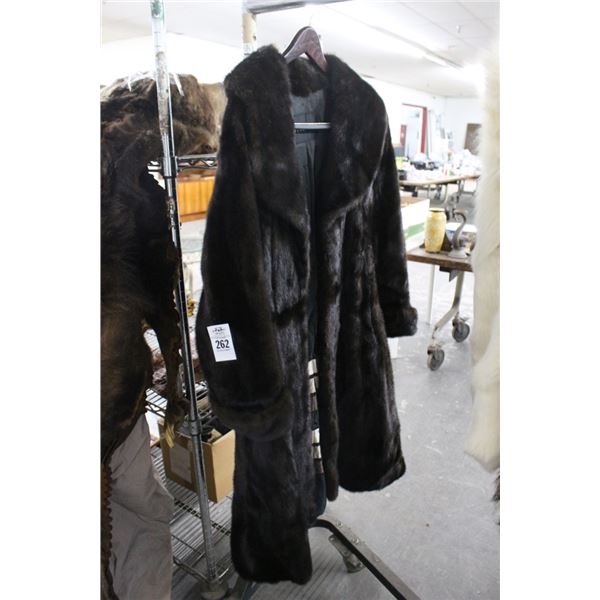 Bjorkman Ladie's Dark Brown Fur Trench Coat